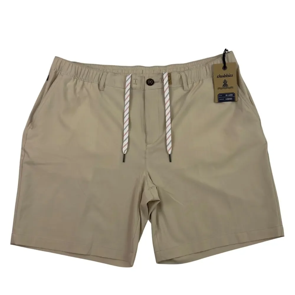 Chubbies Everywear Shorts Men’s XXL Khaki Khakinators 8” Inseam Stretch Golf NWT